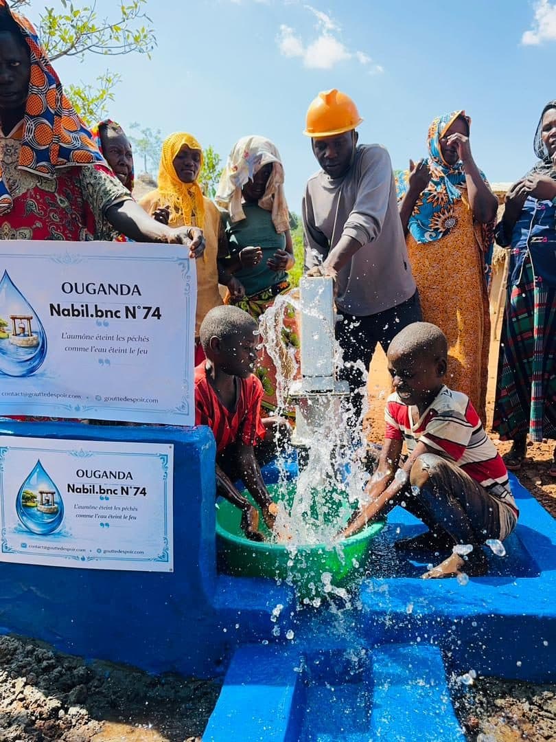 The community gathered as the water flows